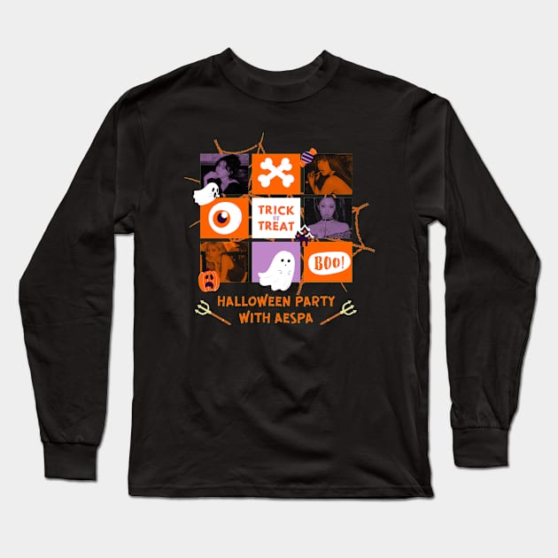 Halloween Party With Aespa Long Sleeve T-Shirt by wennstore